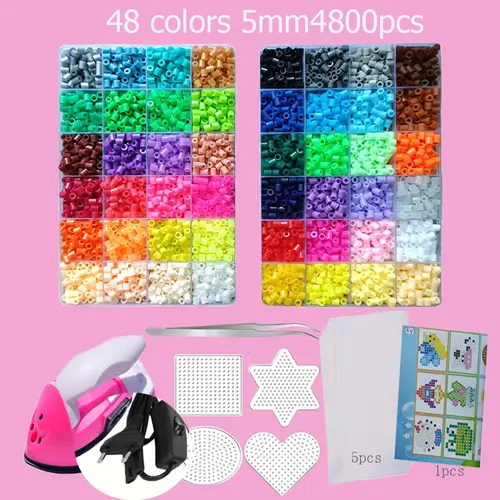 Hama Beads Box Embalagem Thermal mosaic Ferro Educação Beads, Ironing beads Fuse Beads Brinquedo DIY, 24 48 72 Cores 2.6MM 5MM - Image 5