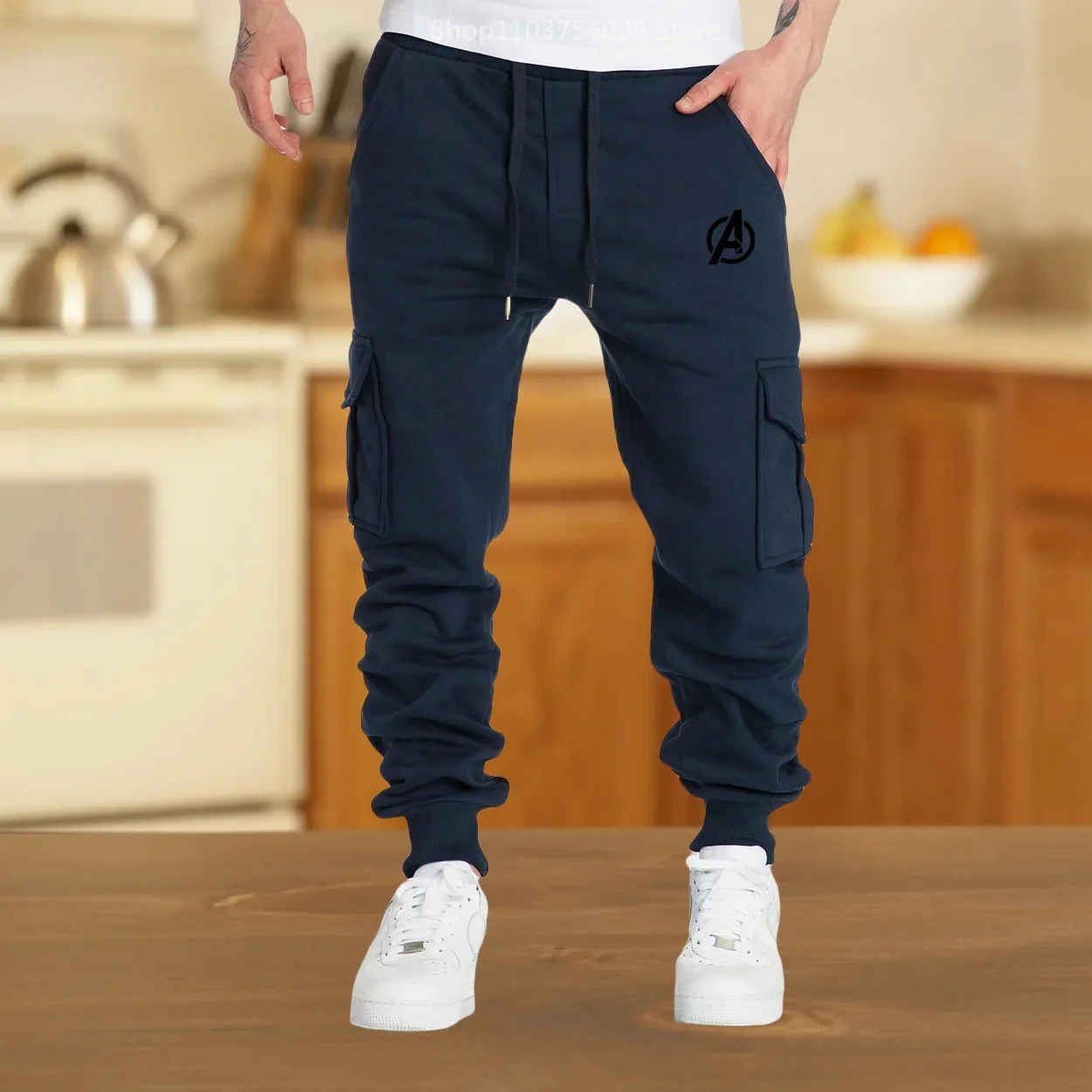 Skateboarding Pants Mens Sweatpants Cargo Pants Joggers for Sports Streetwear Loose Drawstring Men Multi-pocket