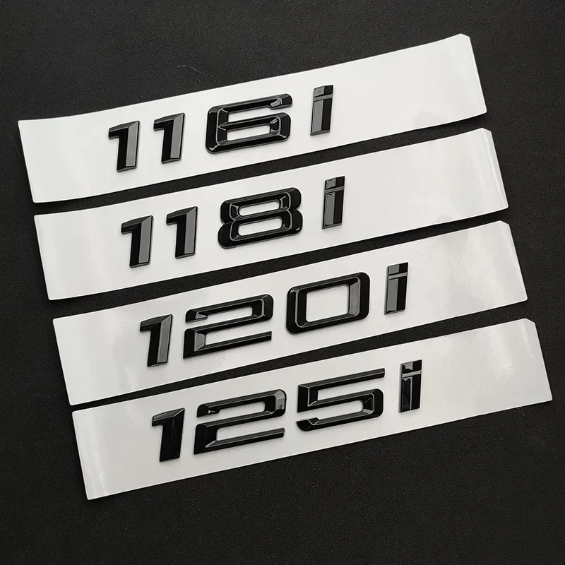

Glossy 3D Black Car Trunk Letters For BMW 114i 116i 118i 120i 130i 15i 140i Logo Emblem Sticker F20 E87 F21 Auto Accessories