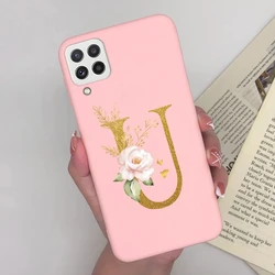 Luxury Pink Silicone Soft TPU Phone Case - Protective Back Cover with A - Z Letters - Samsung A22 5G (MP - U)