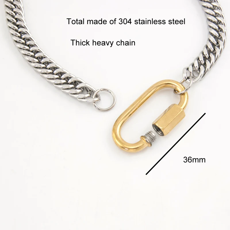 Silver or Gold Carabiner Pendant Necklace For Women or Men