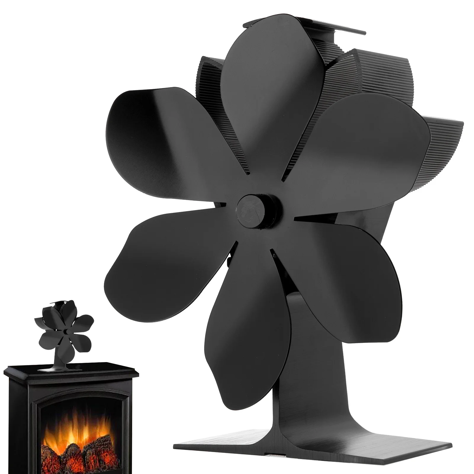Fireplace Fan For Wood Stove Fan Silent Aluminum Heat Powered Stove High Efficiency Environmentally Friendly Energy Saving