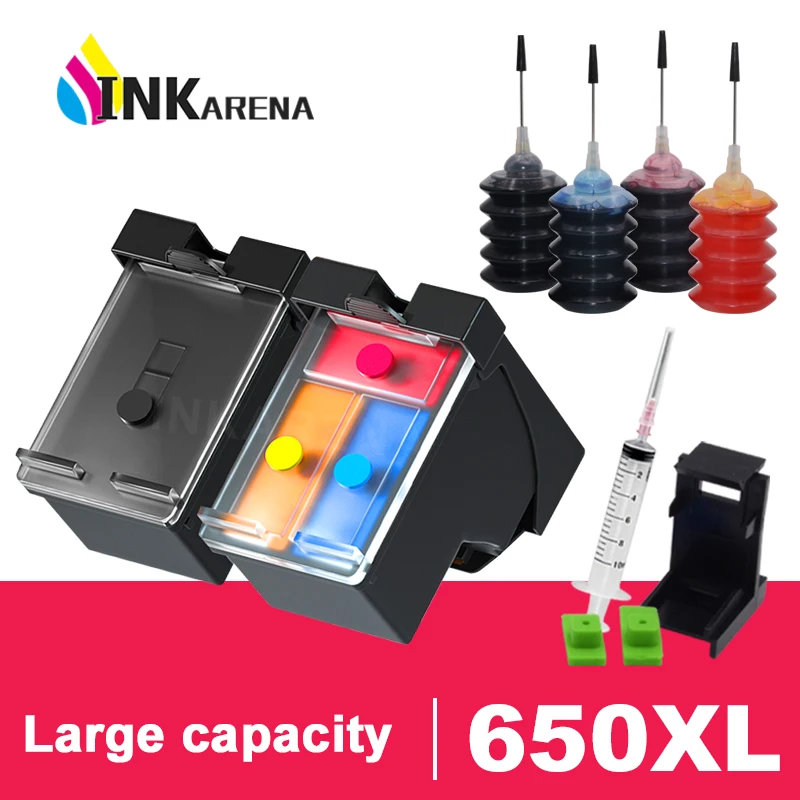 

INKARENA 650XL Refilled Ink Cartridge Replacement for HP 650 for HP650 Deskjet 1015 1515 2515 2545 2645 3515 3545 4515 4645