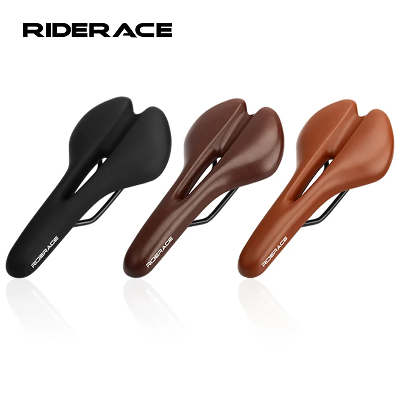 Selle de Vélo Rails en Acier Siège de Vélo de Montagne Cuir PU Doux Route Vtt Selle de Vélo Respirante Accessoires de Vélo Équipement de Conduite