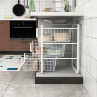 ตะกร้าแบบดึงออกสำหรับห้องครัว, ตะกร้าใส่ชามในตู้, ตะกร้าใส่จานแบบลิ้นชัก, ตะกร้าใส่เครื่องปรุง, ตู้เหล็กดัดมุมคู่, ลิ้นชัก 3