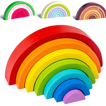 Rainbow Arch Wooden Stacker Blocks 1