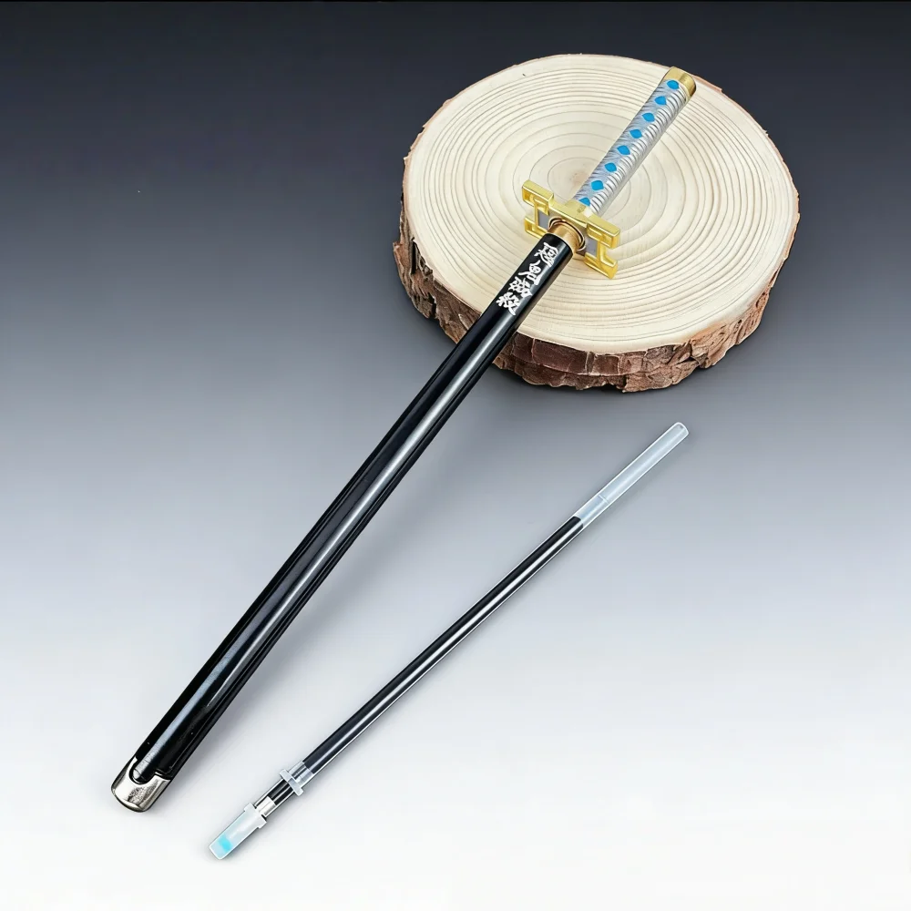 일본 애니메이션 악마 모델 젤 펜 검정 리필 코스프레 소품 어린이 학생 선물 슬레이어 무기 검