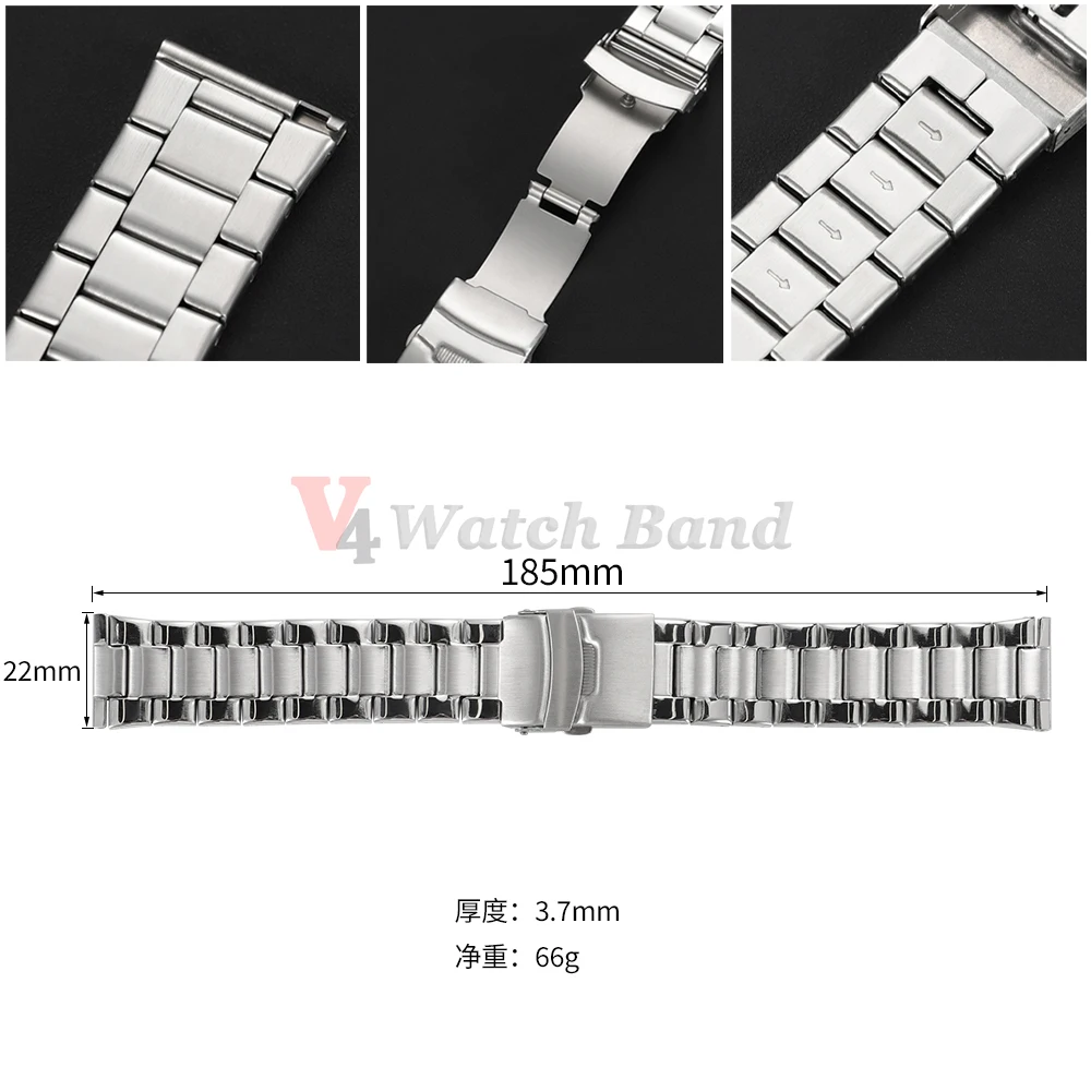 Premium Stainless Steel Semi-Solid Metal Watch Band Strap - Elegant Bracelet Accessory