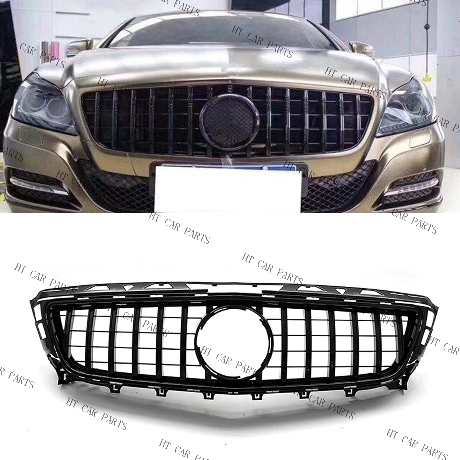 

1 Piece Black of Front Bumper Grille Mesh GT Style For Mercedes Benz CLS Class W218 2011-2014 2011 2012 2013 2014