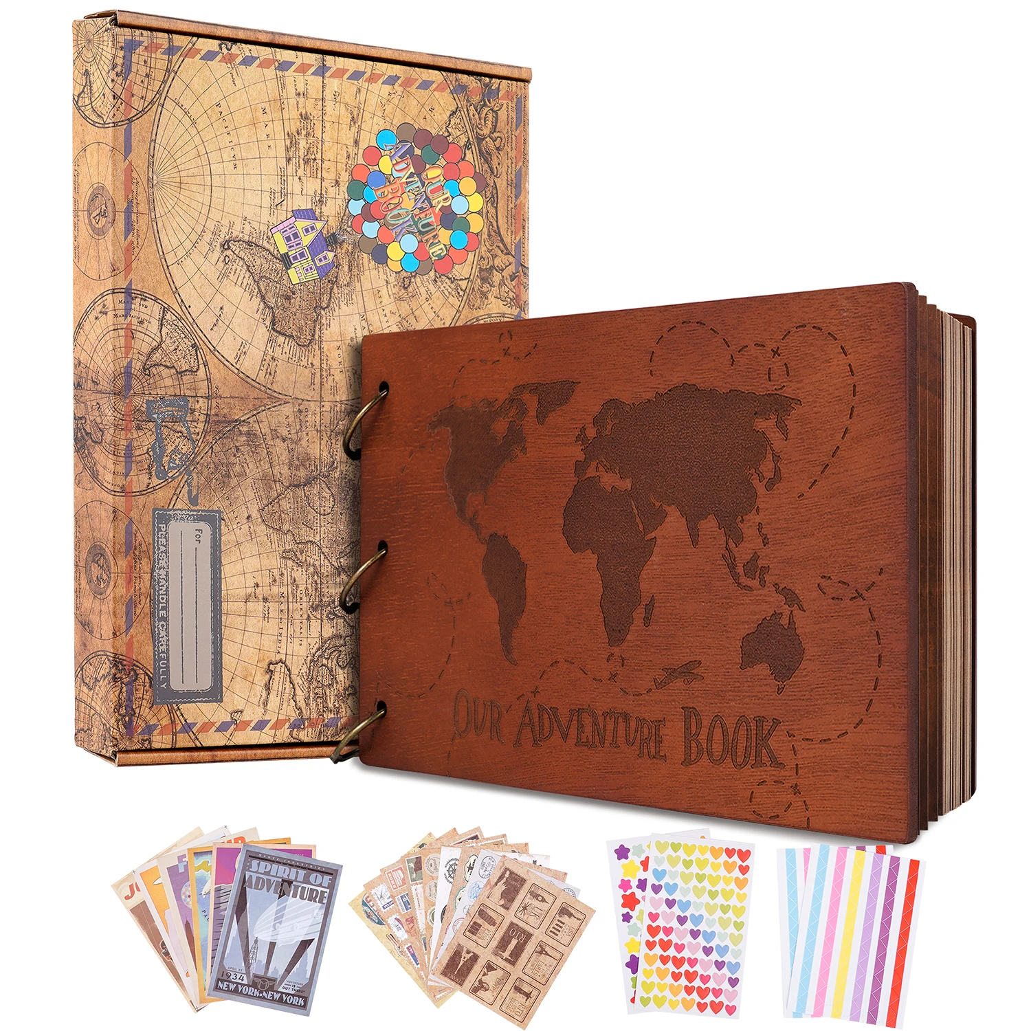 

DIY Photo Album 60 Pages Scrapbook Adventure Book Handmade Travel Album Retro Anniversary Memory Mother's Day Birthday Gift