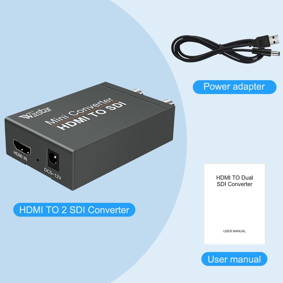 1080P HDMI to SDI Adapter Converter 2 SDI Video Audio HD-SDI/3G-SDI Adapter BNC Converter Monitor HDTV TV