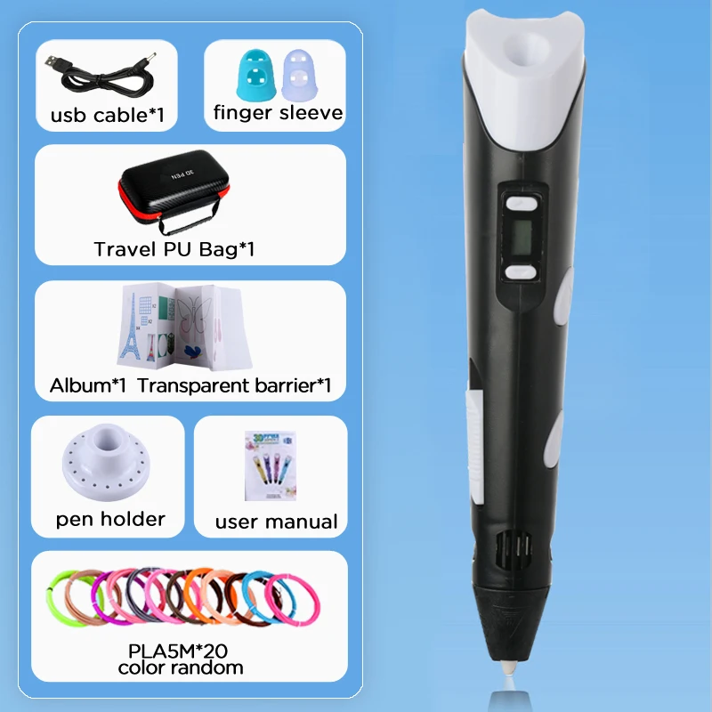 Children's 3D Drawing Pen with LCD Screen – Safe DIY Painting Toy and Creative Birthday Gift