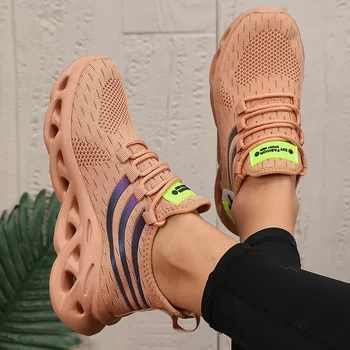 أحذية رجالية كاجوال تصميم شبكي عصري أحذية رياضية قابلة للتنفس أربطة أحذية جديدة قابلة للتعديل أحذية مشي خفيفة الوزن للارتداء اليومي 3