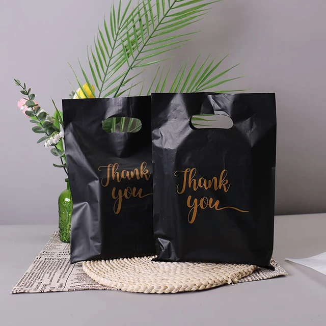 100/50/10 pièces sacs cadeaux de remerciement emballage cadeau d'anniversaire de mariage sacs de magasin en plastique emballage de magasin de pâtisserie de bonbons pour petites entreprises 6