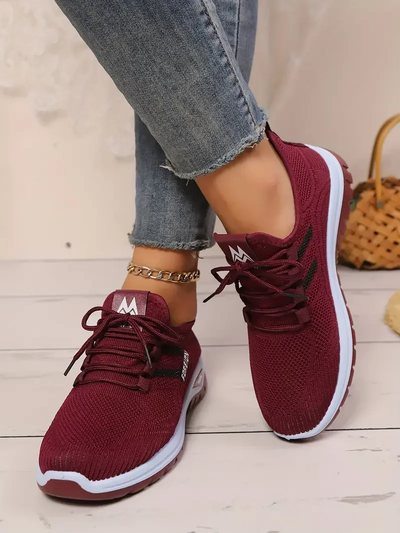 Women’s flying woven mesh slip‑on walking shoes with anti‑slip sole 65