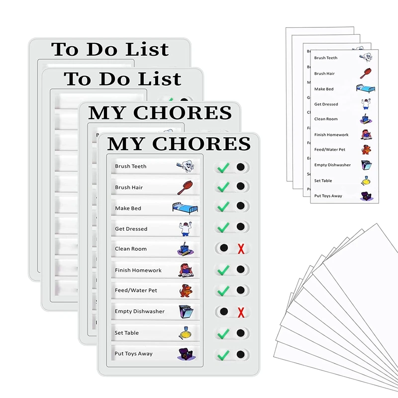 

16 Piece Portable Checklist Board Checklist Chore Sheet Planner Daily Planner Chores To Do Sheet Removable Reusable
