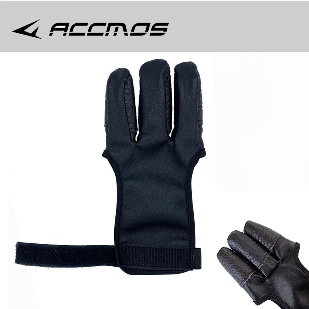

New Archery Finger Guard Glove Cowhide and PU 3 Fingers Gloves Outdoor Hunting Shooting Bow Arrows Accessories