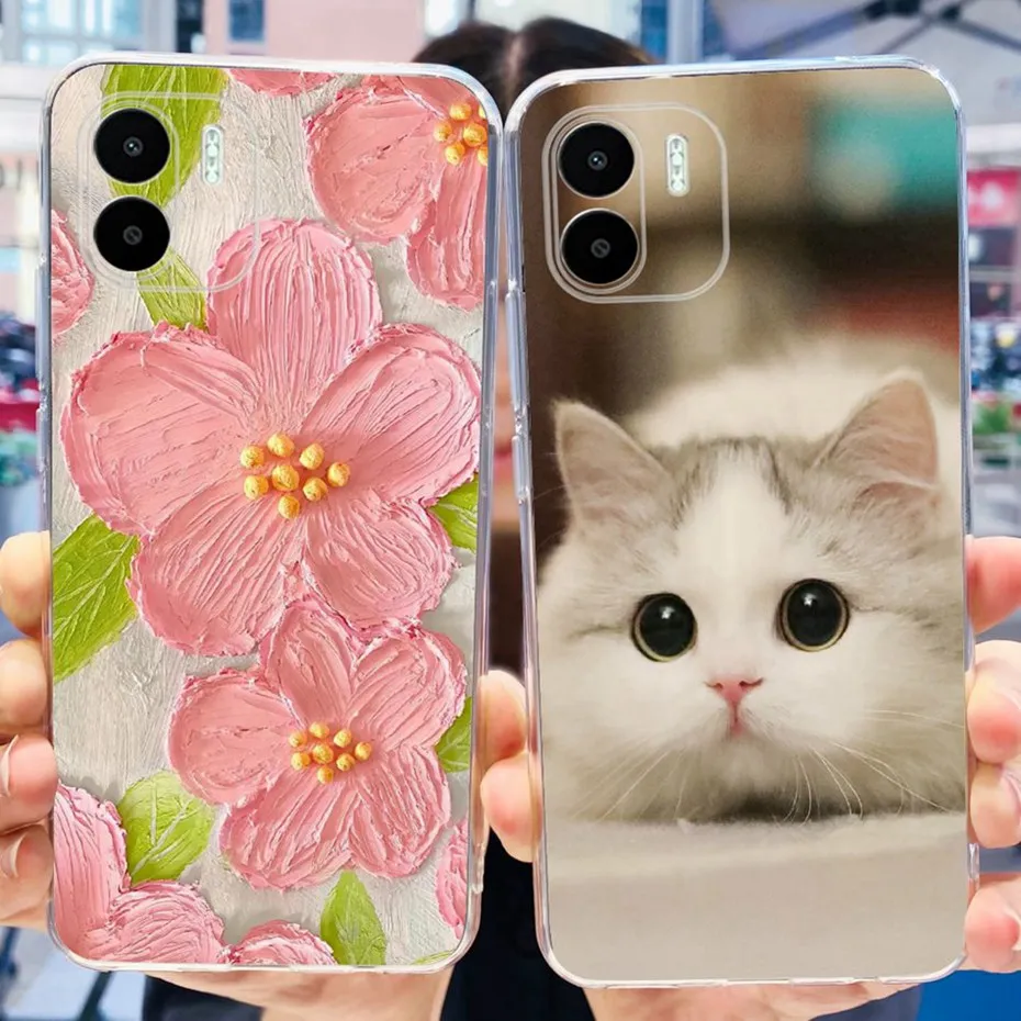 Per Xiaomi Redmi A1 A1 + A2 A2 + 2023 Cute Flower Cat Cover Verniciata Per Redmia1 Redmia2 Plus 4G Custodie Morbide In Silicone Tpu