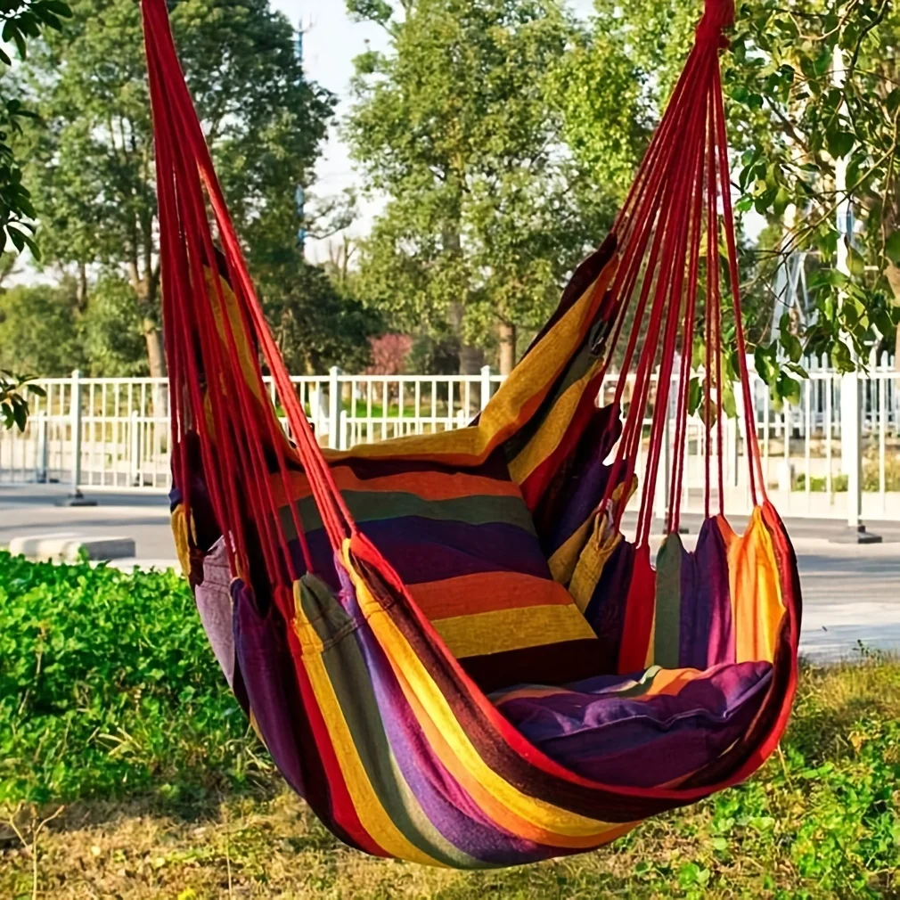 Hammock Chair 1pc Outdoor Canvas Leisure Swing Hanging Chair Without Pillow And Cushion Garden Leisure Furniture