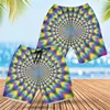 Optical Illusion 3D Print Short Pants For Men Personalized Abstract Iridescentn Male Beach Shorts Psychedelic Infinite Trunks 1