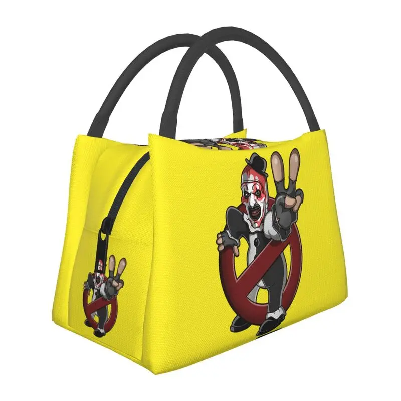 

Terrifier Movie Insulated Lunch Bags for Outdoor Picnic Halloween Horror Clown Portable Thermal Cooler Lunch Box Women