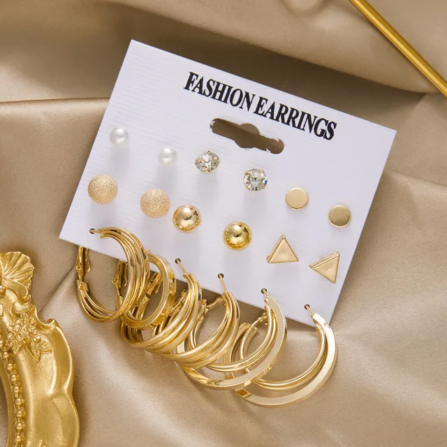 Korean Trendy Geometirc Butterfly Pearl Earrings Set For Women Resin Acrylic Star Heart Round Hoop Earrings Brincos Jewelry Gift ER22Y0072