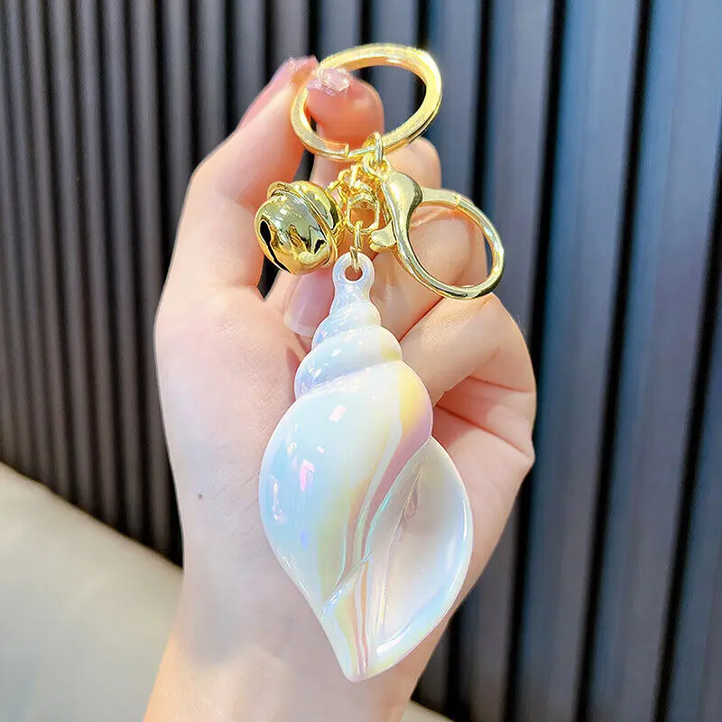 Cute Conch Keyrings With Bell Keychain For Women ShellPendant