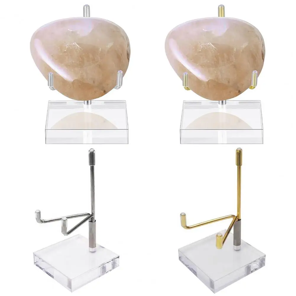 Acrylic Display Stand for Pottery Platters Display Stand for Earth Rocks Metal Display Stand with Acrylic Base for Collections