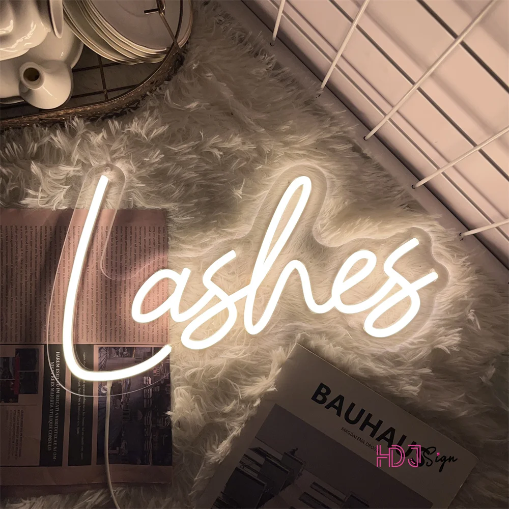 Neon Sign Salon Lashes Neon Sign For Beauty Room Party Atmosphere Light Glowing Signs LED Neon Lights Room Beauty Salon Shop Wall Decor