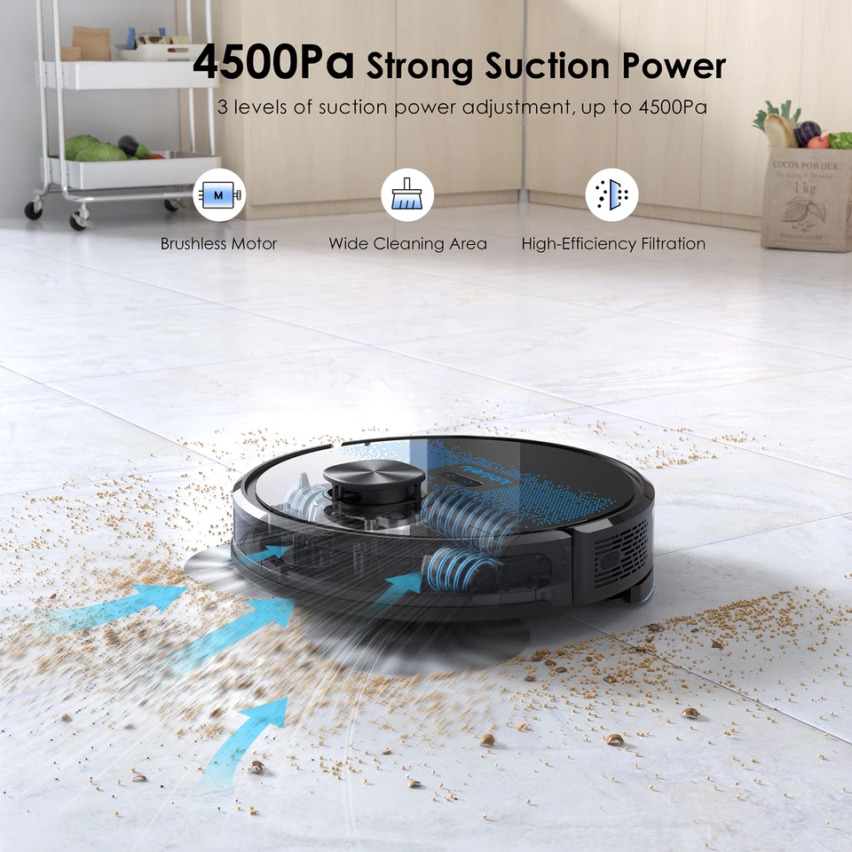 Lubluelu SL60D 黒 Amazon.com - Lubluelu Robot Vacuum Self Emptying,Hands-Free