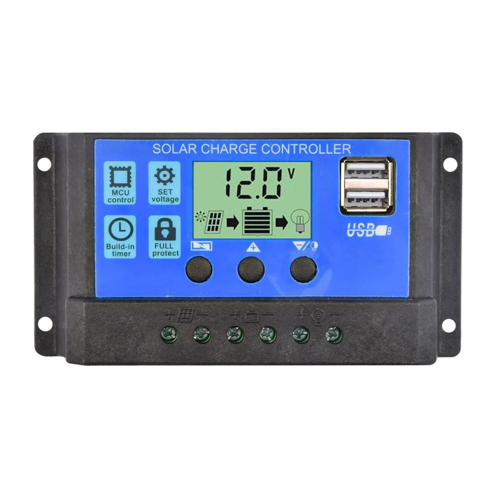 thumbnail image 1 of Controlador de carga solar Liuwei 30A Pantalla LCD USB dual 12V 24V, 1 of 4