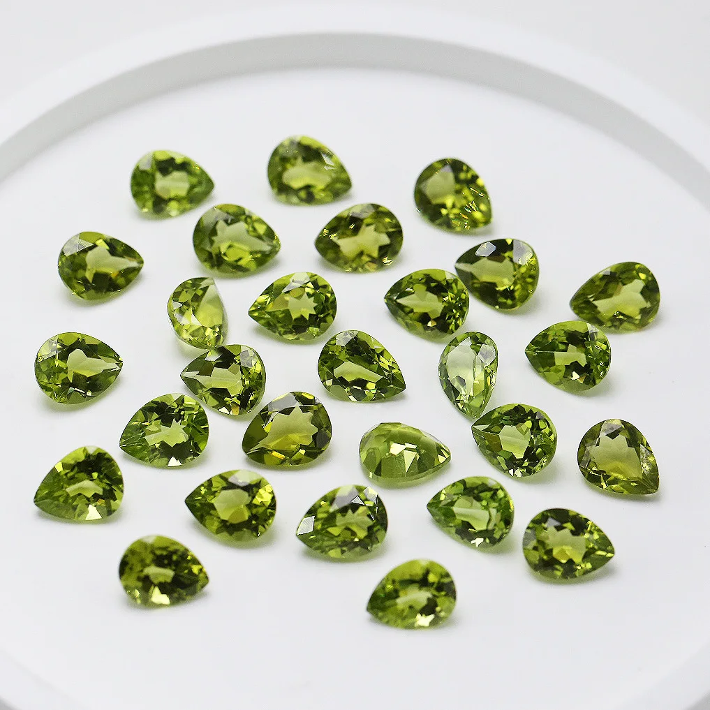 Natural Transparent AAA Quality Green Peridot Loose Gemstone Pear Shaped Cut Loose Various Sizes 3x5mm-7x9mm Lot