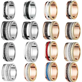 2024 High Quality Fashion Luxury Ring Gear Rotating Red, White, and Black Baolong Rings