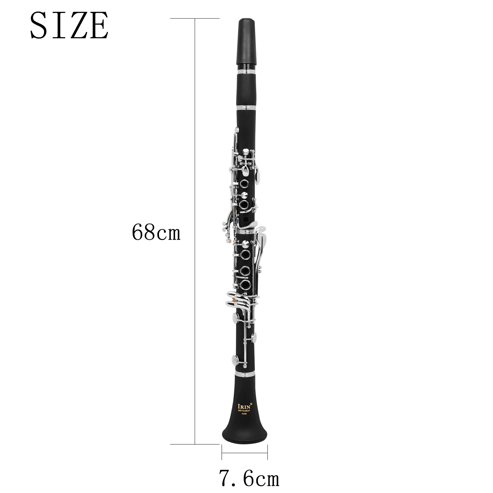 IRIN IN570 Clarinet 17 Key Bb Clarinet Black Professional Woodwind