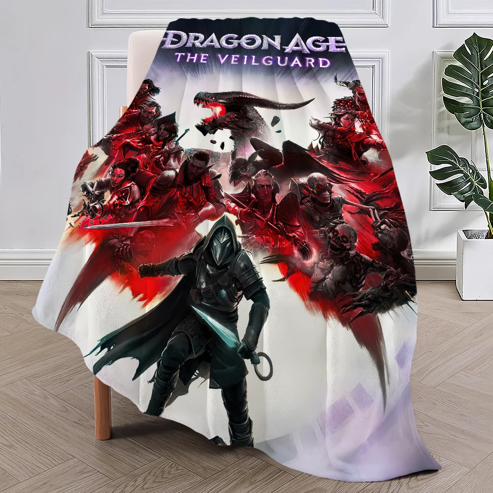 Game Dragon Age The Veilguard Blanket Plush Nap Sofa rug for Living Room Warm Office Bedroom Birthday Home Travel Kid Gifts 2