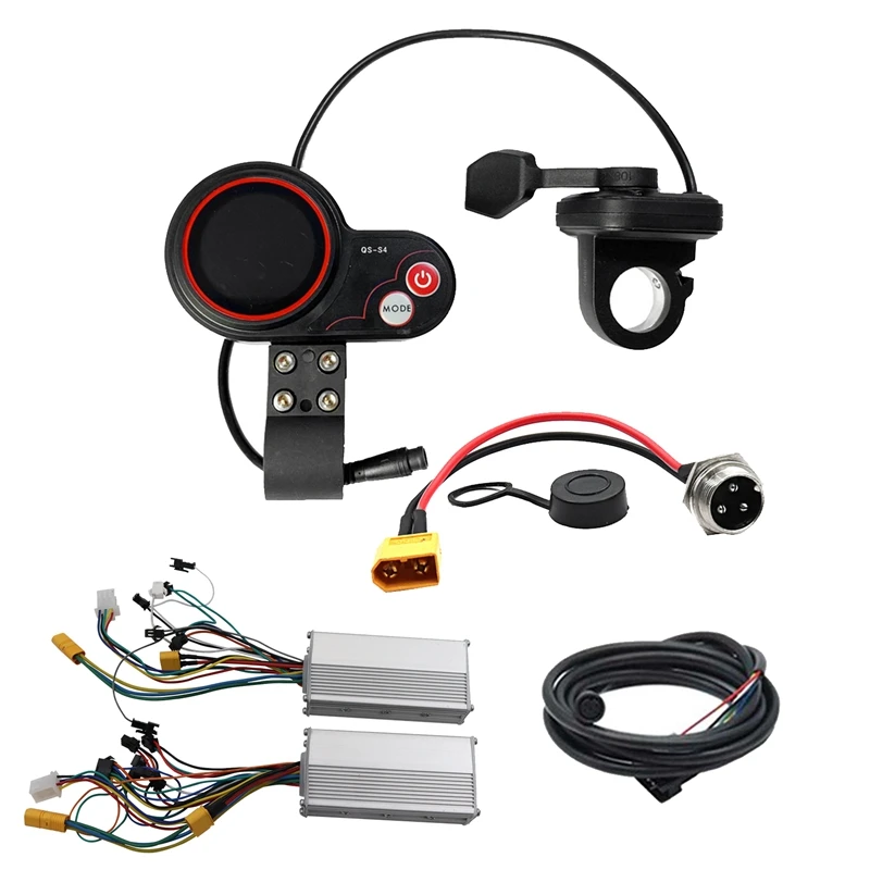 

QS-S4 72V Thumb Throttle LCD Display 6PIN Kit+48V 800W Dual Drive Controller Only For Zero 11X Electric Scooter Parts