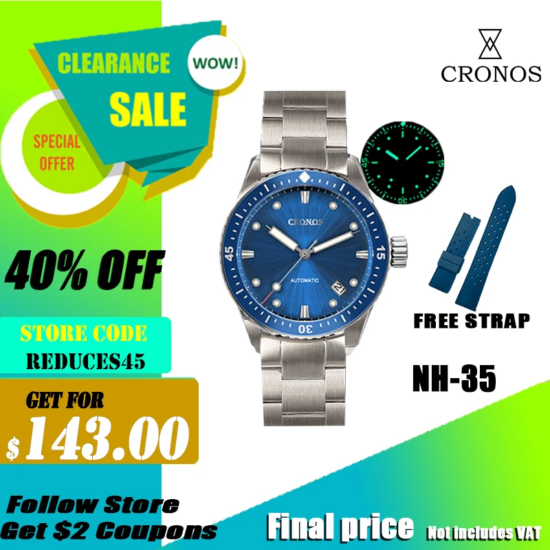 Cronos Diver Men Watch Fifty Fathoms Sunray Dial Date Automatic Nh35 200M Lunetta Rotante In Ceramica Resistente All'Acqua L6011M