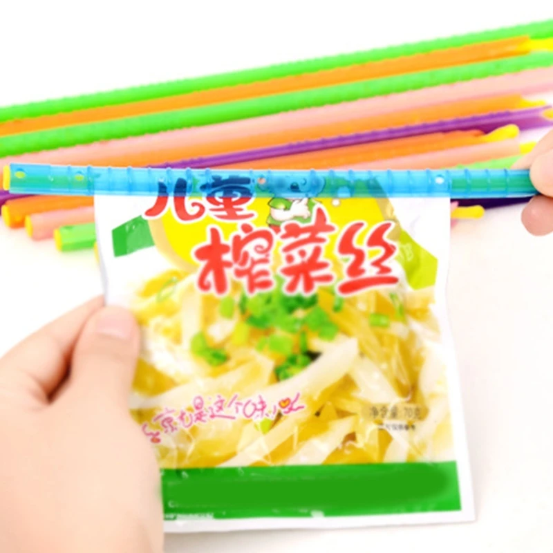 30Pcs 5 Colors Sealing Clips Bag Sealer Closure Sticks Portable Food Saver Container Plastic Fresh-Keeping Clamp Rod