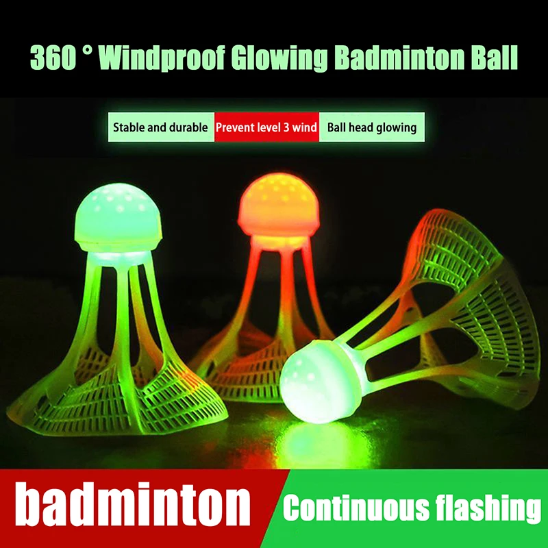 Nylon Fluorescent Shuttlecocks Super Resistant LED Badminton Ball Outdoor Windproof Badminton Luminous Accessories badminton shuttlecock,badminton ball