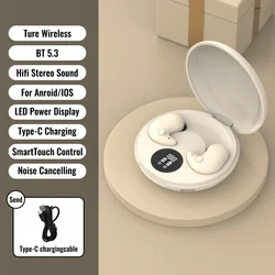 Invisible Sleep Earbuds - Bluetooth 5.3 Wireless In - Ear Headphones with HiFi Stereo and Noise Reduction (Khaki)