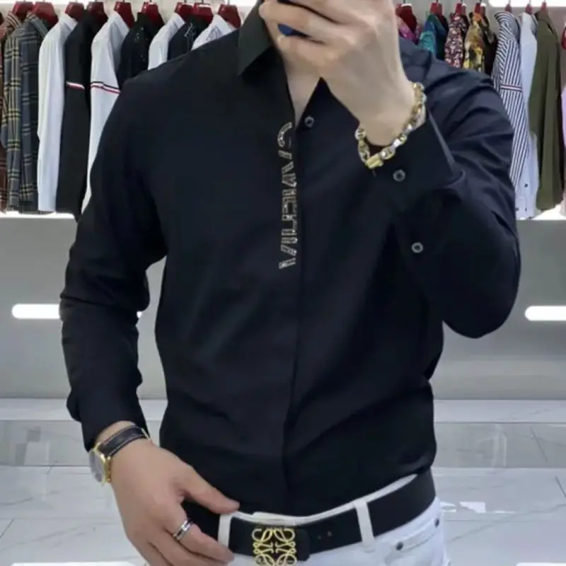 Men's shirt Long Sleeve Spring and Autumn Business Breathable Non-Ironing Shirts High Quality Tops