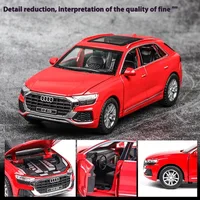 1:32 AUDI Q8 R8 RS7 RS6 E-tron W25K Alloy Car Model Simulation Metal Toy Vehicles Car Model Sound and Light Collection Toy Gift 2