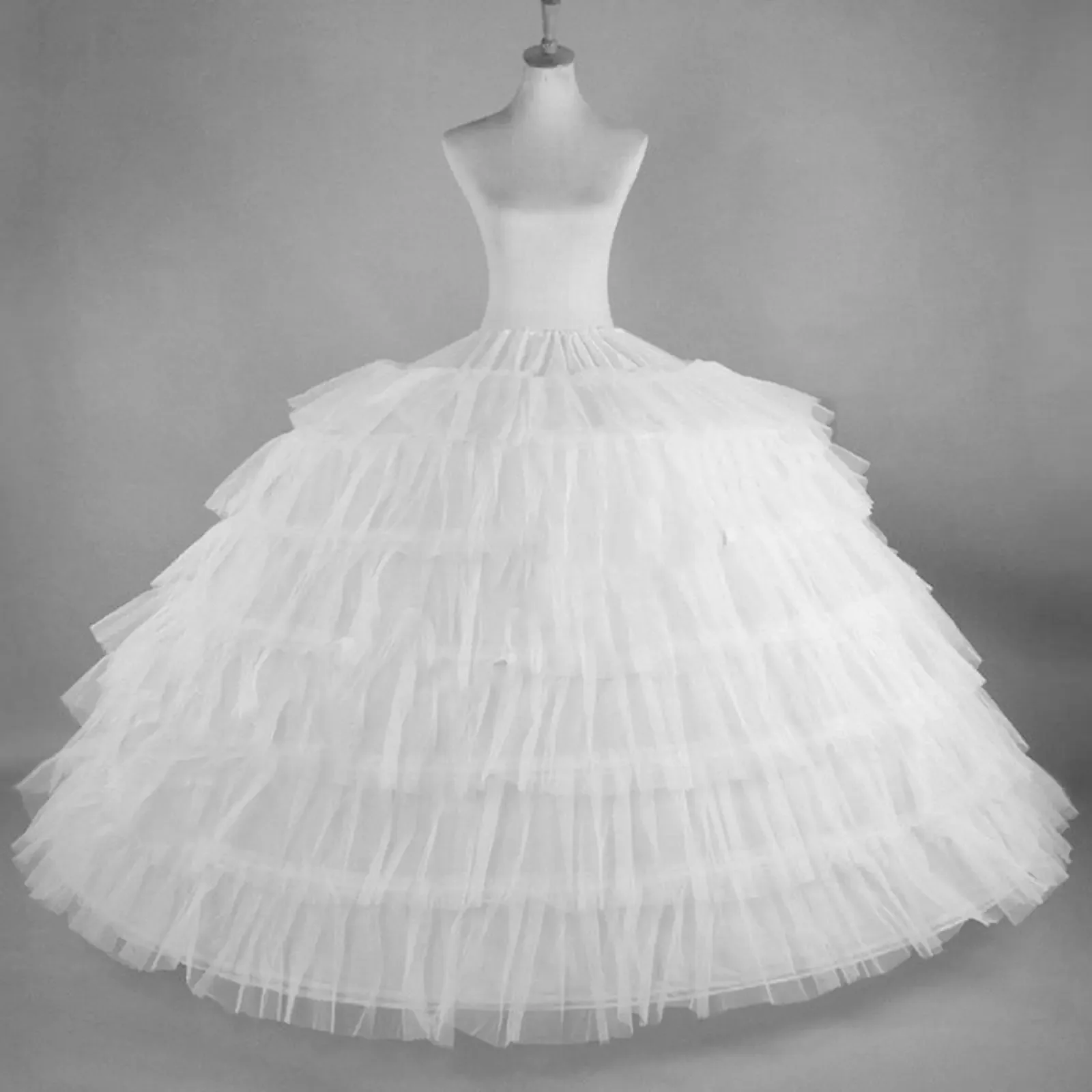 Petticoat Skirt Petticoat Underskirt Wedding Underskirt Wedding Petticoat Women 6 Hoop 6 Layered Petticoat A-line Floor-Length Crinoline Underskirt for Bridal Wedding Dress Ball Gown