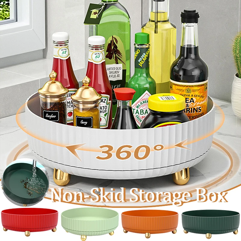 NEW 360 Rotation Non-Skid Spice Rack Pantry Cabinet Turntable with Wide ...