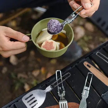 Camping Kitchen Set 11pcs Cooking Utensil Bowls & Forks BBQ Camping Kit Camping Accessories Outdoor Potable Cookware Kit For 2