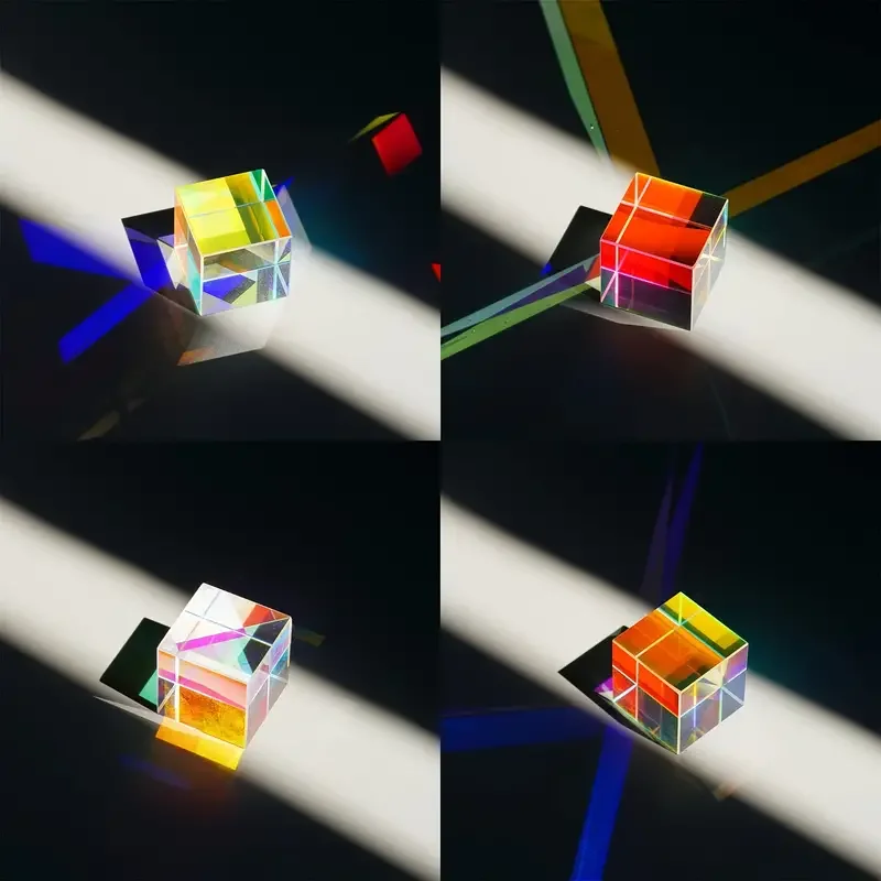 Set Di 2 Prismi In Vetro Ottico X-Cube RGB – Per Fisica E Fotografia, 1,5 E 2 Cm