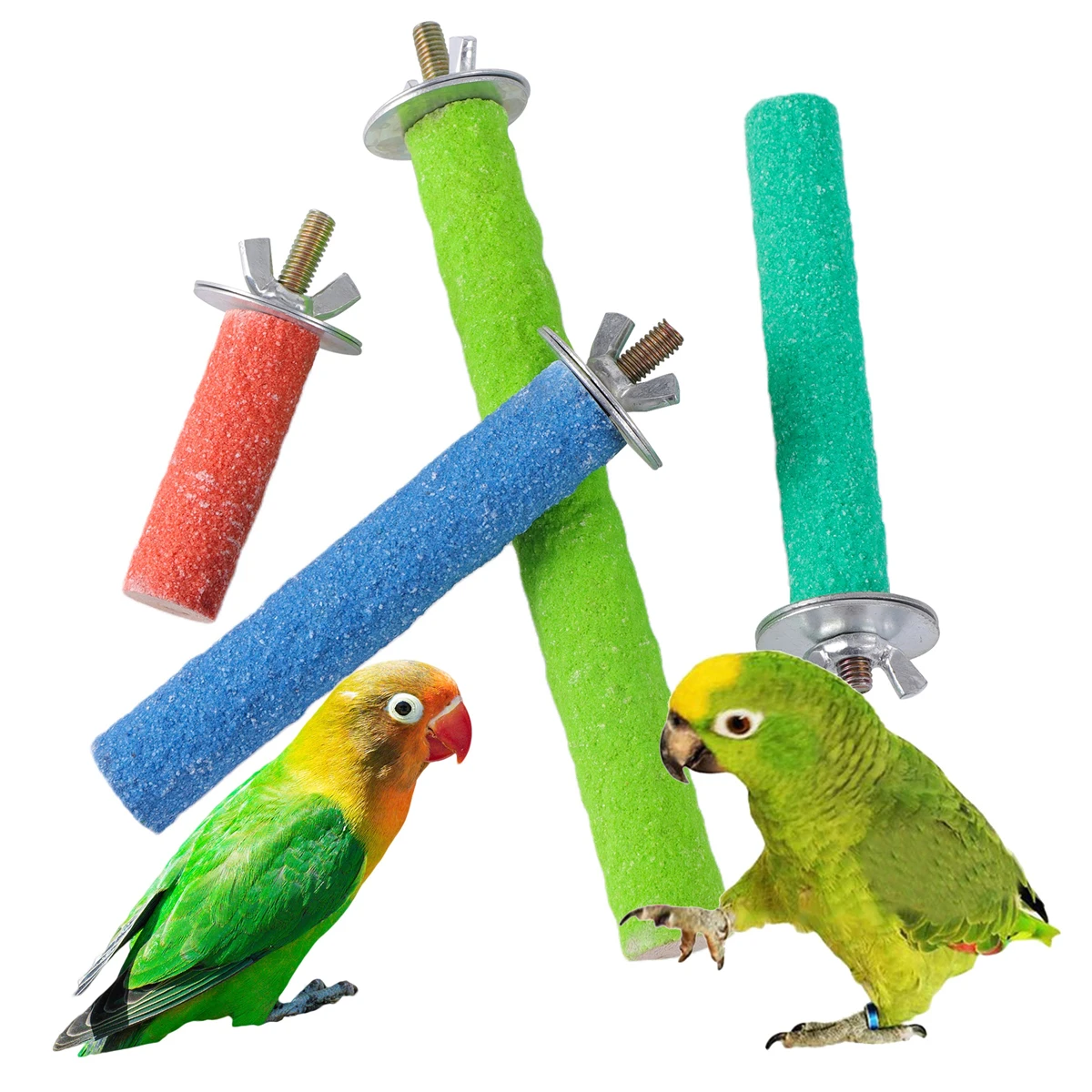 1Pc Parrot Perching Station Platform Pet Bird Molar Stick Grinding Bird Claw Cage Toy Pet Bird Supplies