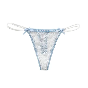Lace Bow Panties Low Waist Panties Daily Wear Home Wear Solid Color All Seasons Breathable Casual Medium Elasticity 4
