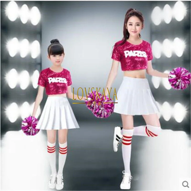 

Sequins Jazz Dance Performance Costume Korean modern dance Children Costume Set Cheerleading Women