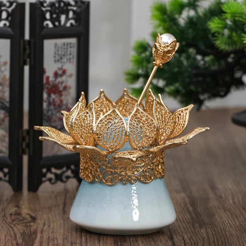 Лотос цветок корона Hanfu аксессуары для волос шпилька для волос для булочек Древние китайские Косплей